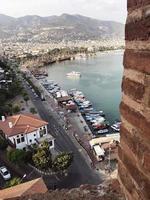 cidade velha, alanya, turquia. vista da torre foto