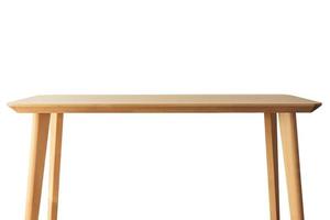 tampo de mesa de madeira claro vazio isolado no fundo branco foto