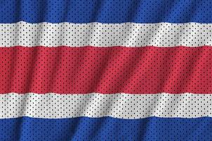 bandeira da costa rica impressa em um tecido de malha esportiva de nylon de poliéster foto