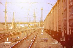 paisagem ferroviária da manhã foto