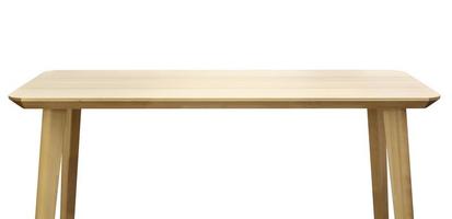 tampo de mesa de madeira claro vazio isolado no fundo branco foto