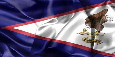 bandeira da samoa americana - bandeira de tecido acenando realista foto