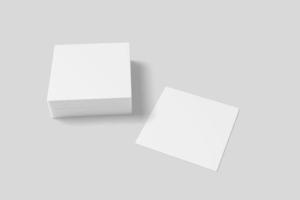 ilustração realista de cartão quadrado em branco para maquete. renderização 3D. foto