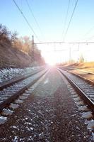 paisagem ferroviária de inverno foto