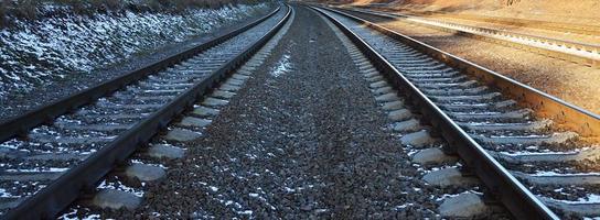 detalhes da ferrovia de inverno foto