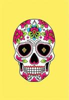 dia de los muertos tradicional caveira de açúcar calavera decorada com flores o dia da ilustração morta foto