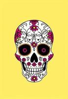 dia de los muertos tradicional caveira de açúcar calavera decorada com flores o dia da ilustração morta foto