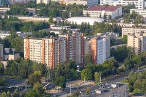 vista panorâmica aérea da área residencial de arranha-céus foto