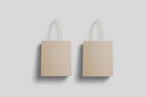 ilustração realista de sacola de compras em branco para maquete. renderização 3D. foto