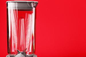 liquidificador com copo em fundo vermelho com espaço livre. foto