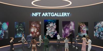 galeria de arte nft nas pernas do avatar metaverse nftprojects ilustrações 3d foto