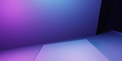 renderização 3D de fundo geométrico abstrato roxo e azul. cena para publicidade, tecnologia, vitrine, banner, cosméticos, moda, negócios, metaverso. ilustração de ficção científica. exibição do produto foto