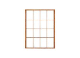moldura da janela da porta de madeira da casa japonesa isolada no fundo branco foto