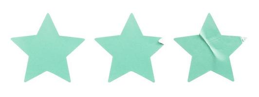 conjunto de rótulos de etiqueta de forma de estrela azul isolado no fundo branco foto