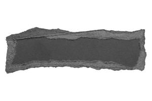 tiras de bordas rasgadas de papel preto rasgadas isoladas no fundo branco foto