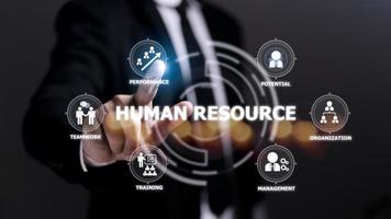 conceito de headhunting de emprego de recrutamento de gestão de recursos humanos. foto