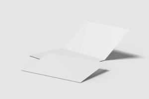 ilustração de brochura bifold em branco realista para maquete. renderização 3D. foto
