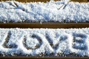 amor escrito na neve foto