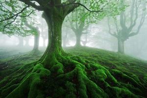 árvore com raízes torcidas foto