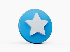 sinal de ícone de estrela de classificação azul ou símbolo de prêmio de sucesso de revisão ilustração 3d foto