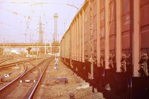 paisagem ferroviária da manhã foto