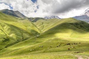 paisagem montanhosa ao redor de kazbegi foto