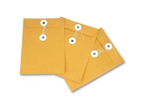 envelope de papel isolado em branco foto