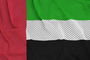 bandeira dos emirados árabes unidos impressa em um sportswea de nylon de poliéster foto