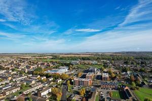 melhor vista aérea da cidade britânica da inglaterra, imagens da câmera do drone foto