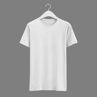 pendurada maquete de camiseta branca frontal foto