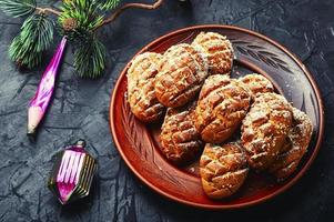 pão de natal caseiro ou pastelaria. foto