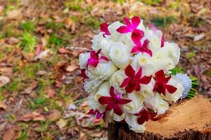 buquê de noiva de casamento closeup de rosas foto