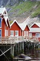 casas tradicionais em lofoten, noruega