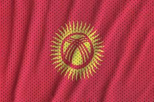 bandeira do Quirguistão impressa em um tecido de malha de poliéster e nylon para roupas esportivas foto