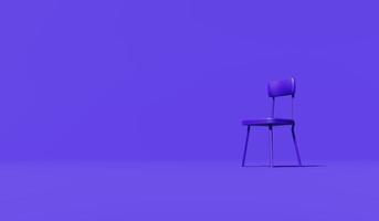 imagem de fundo abstrato usando azul humor roxo na renderização 3d de cadeira roxa. foto