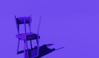 imagem de fundo abstrato usando azul humor roxo na renderização 3d de cadeira roxa. foto