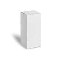 caixa branca isolada no fundo branco foto
