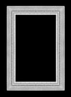 porta-retratos de prata. isolado em fundo preto foto