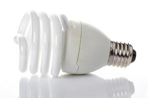 lâmpadas economizadoras de energia, em fundo branco