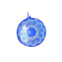 bola de Natal. cor azul com ornamentos brancos. foto