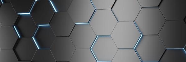fundo hexagonal futurista e tecnológico. renderização em 3D foto