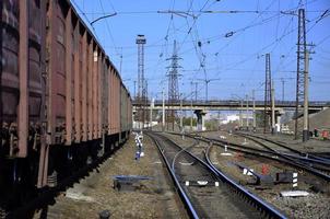 paisagem ferroviária da manhã foto