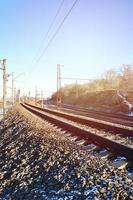 paisagem ferroviária de inverno foto