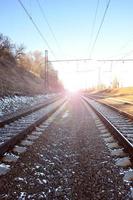 paisagem ferroviária de inverno foto