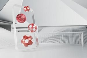 objeto de bolas de futebol, design de bola esportiva, conceito de elemento de futebol, ilustração 3d, tecnologia abstrata de futebol, tela móvel de smartphone, campo de grama verde, esporte online ao vivo, negócio de esporte de cassino foto