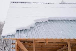 telhado neve inverno deslizamento de terra foto