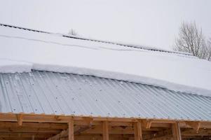 telhado neve inverno deslizamento de terra foto