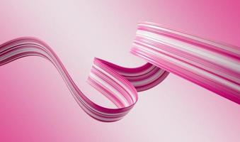 onda de fita dinâmica abstrata rosa fita de pincel de tinta rosa fundo rosa claro ilustração 3d foto