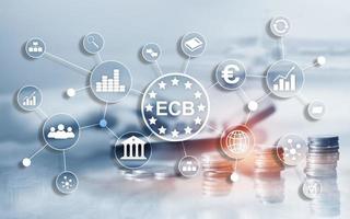conceito de finanças de negócios do banco central europeu ecb. foto