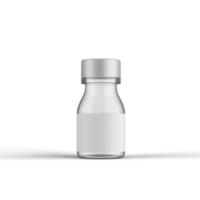 renderização em 3d de garrafa de plástico de vitamina foto